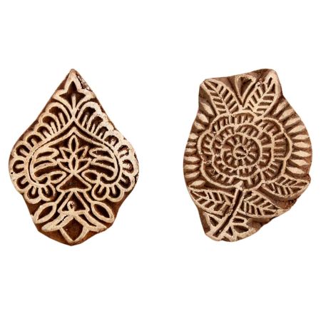 Set of 2 Piece New Mix Wooden Printing Block